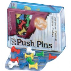 Clear Push Pins Plastic 100/Pkg.